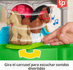 Fisher-Price Little People juego de juguetes para niños pequeños con caballos amistosos, establo con sonidos, figuras y accesorios para niños de 1+ años