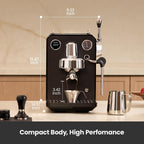 Gemilai Owl G3006 - Máquina de café expreso para el hogar, control de temperatura PID y cabezal de grupo comercial de 2.283 in, cafetera de acero inoxidable para arte latte de calidad barista, pantalla de datos dual, color negro