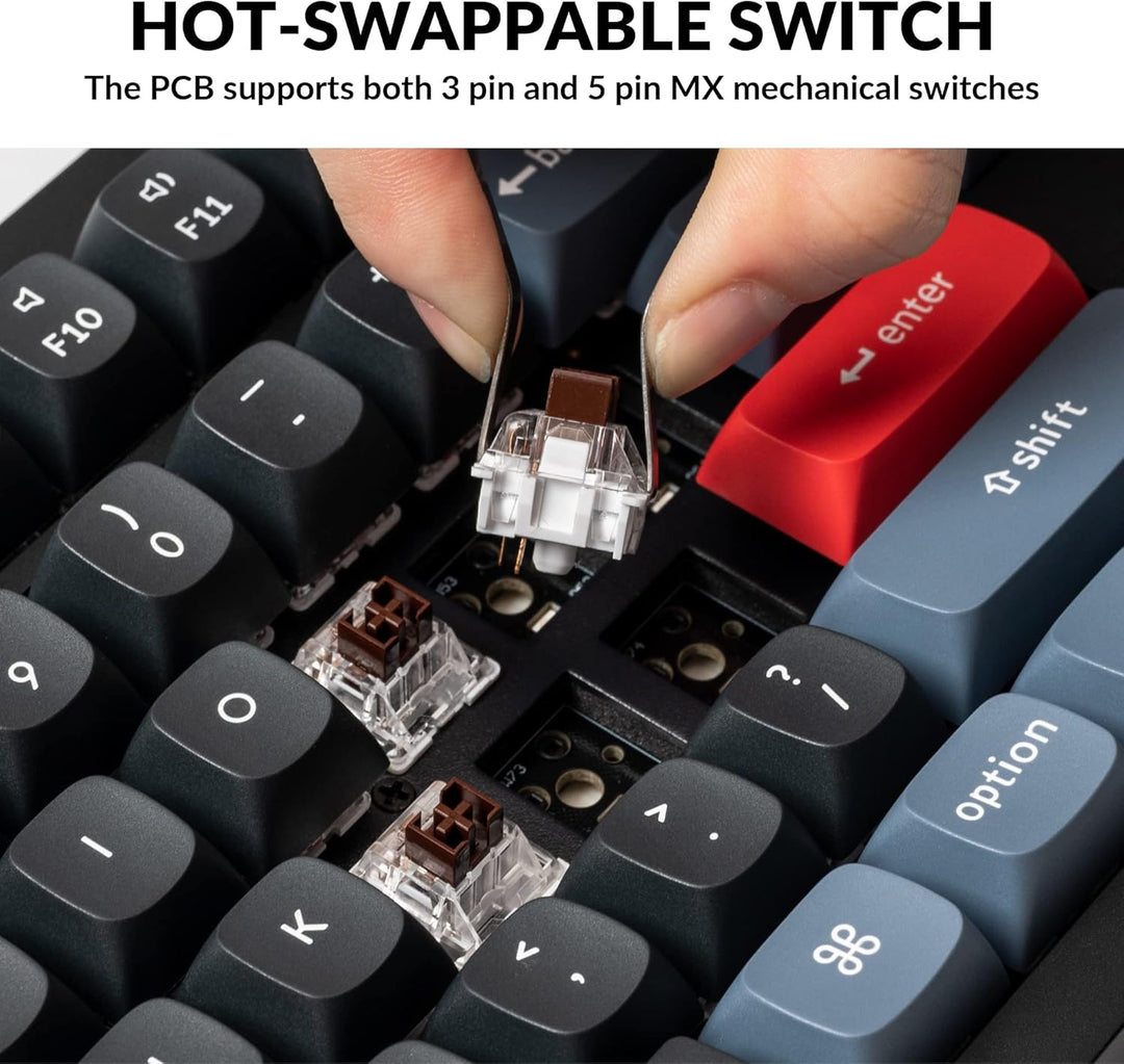 Keychron V6 Teclado mecánico con cable personalizado con perilla, d...