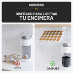 KEEPERS - Soporte para tazas K para debajo del gabinete con acceso abatible, soporte para cápsulas de café que ahorra espacio y organizador de tazas K para 24 cápsulas, organizador de cápsulas de café de acero con fácil instalación