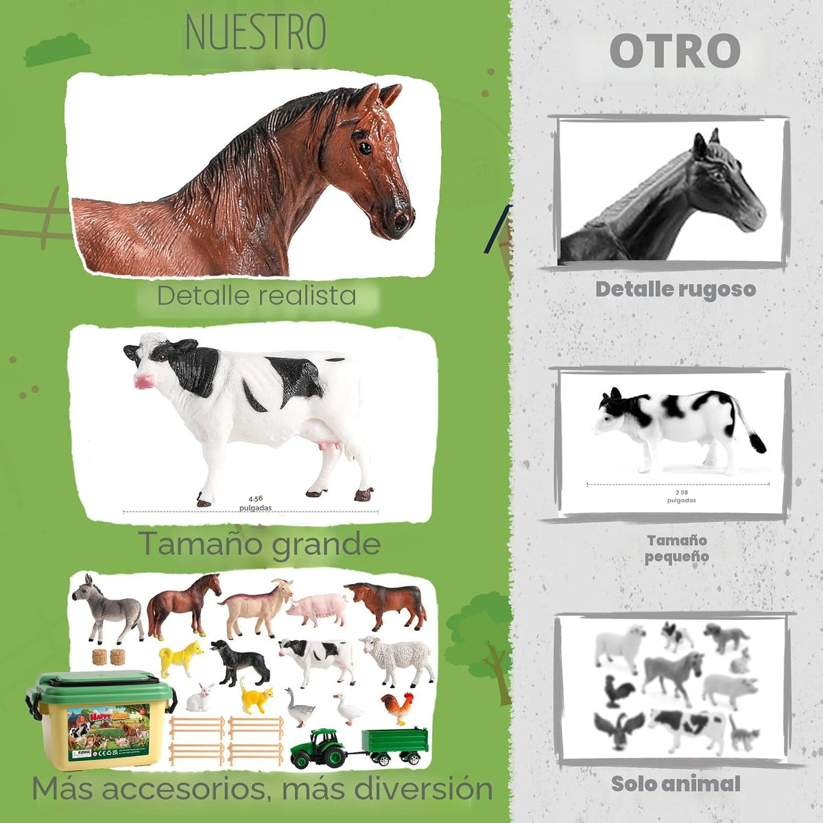 23 juguetes de animales de granja con figuras de animales para niños