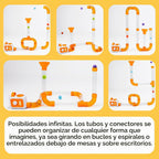 Fat Brain Toys Air Toobz Evo, juguetes de construcción STEM originales impulsados por aire para niños y adolescentes, juguetes de construcción para niños, juguetes STEM para niños de más de 3 años