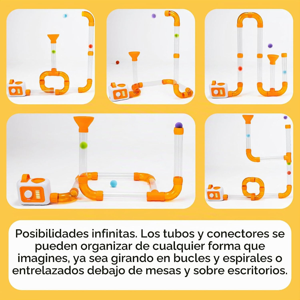Fat Brain Toys Air Toobz Evo, juguetes de construcción STEM originales impulsados por aire para niños y adolescentes, juguetes de construcción para niños, juguetes STEM para niños de más de 3 años