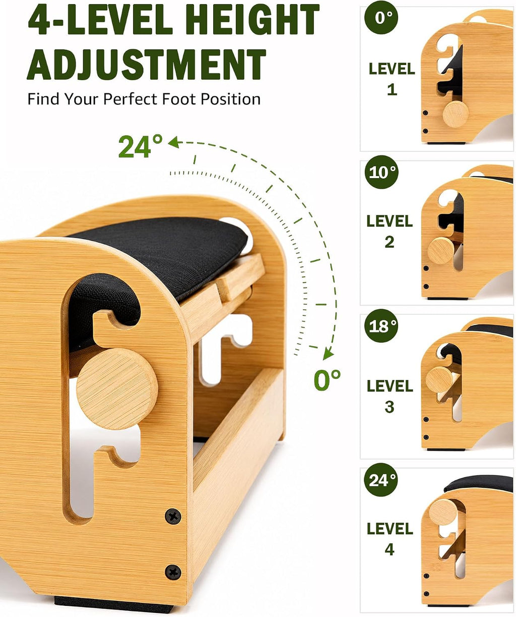 Lámpara Bulado Reposapiés de madera debajo del escritorio, reposapiés ergonómico