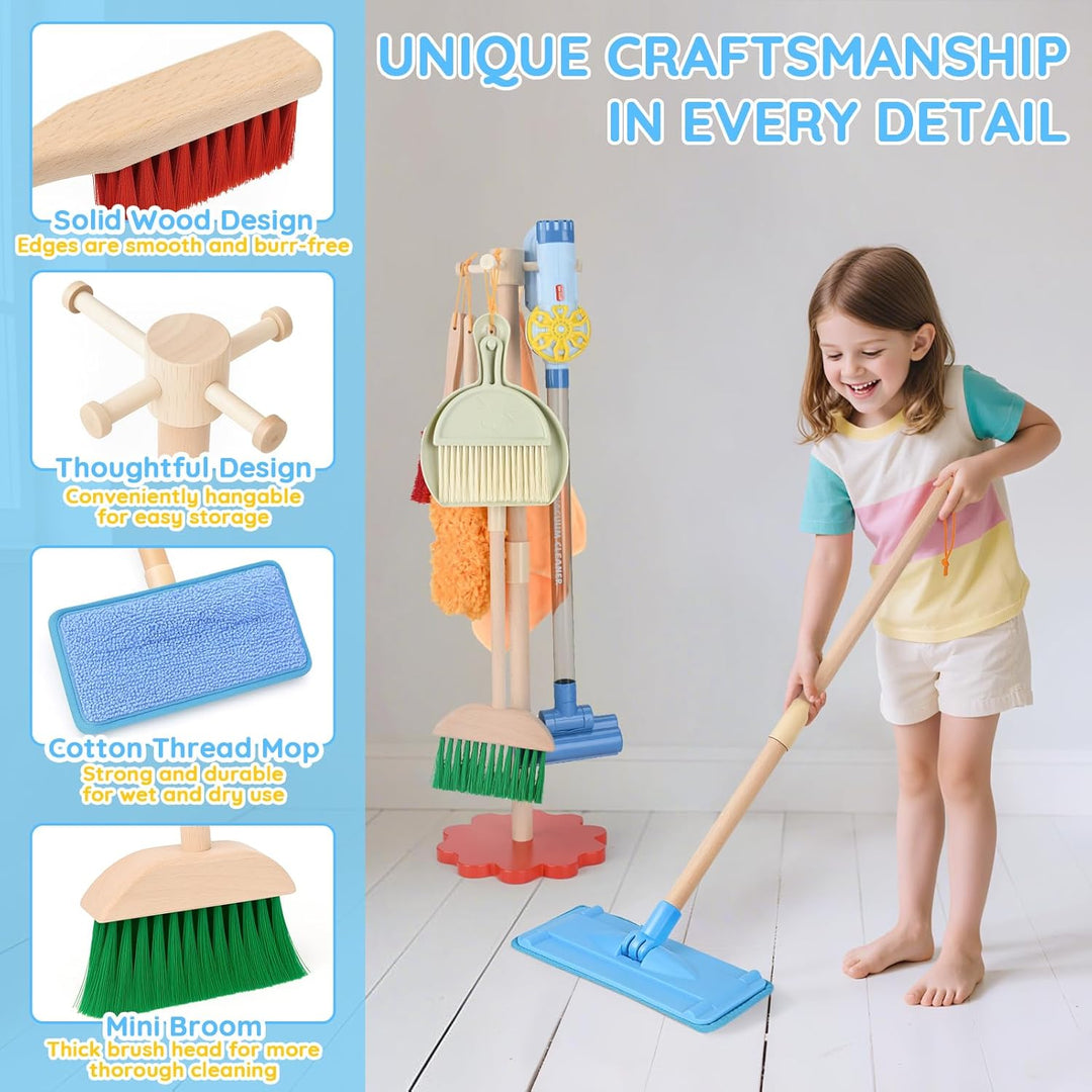 Dreamon Juego de limpieza de madera para niños pequeños \u2013 11 p...