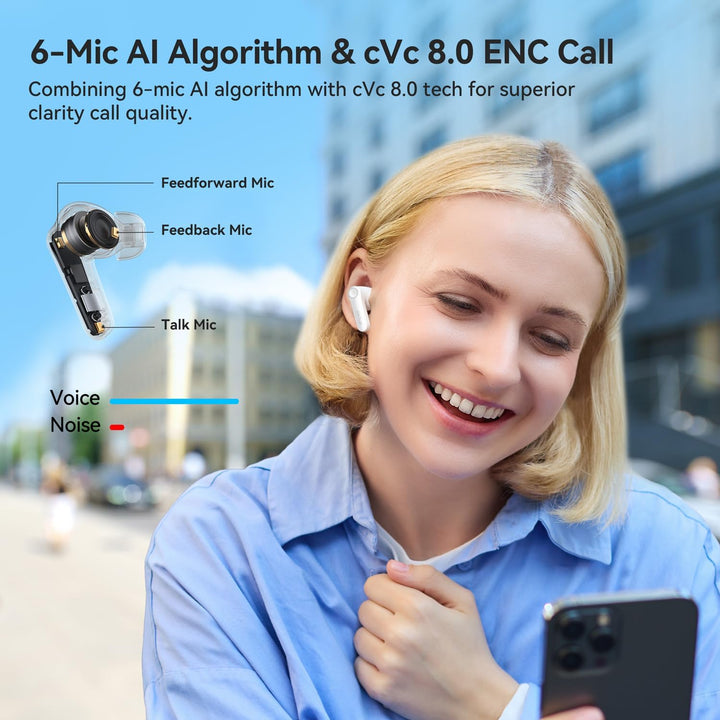 EarFun Air Pro 4 Auriculares inalámbricos híbridos adaptativos con...