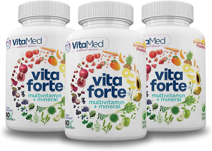Vita Forte Multivitamínico vegano con probióticos, enzimas digestiv...