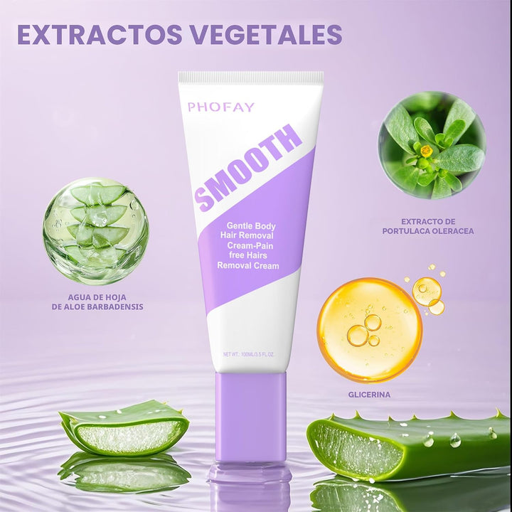 Crema de depilación PHOFAY para pieles sensibles de hombres y mujer...