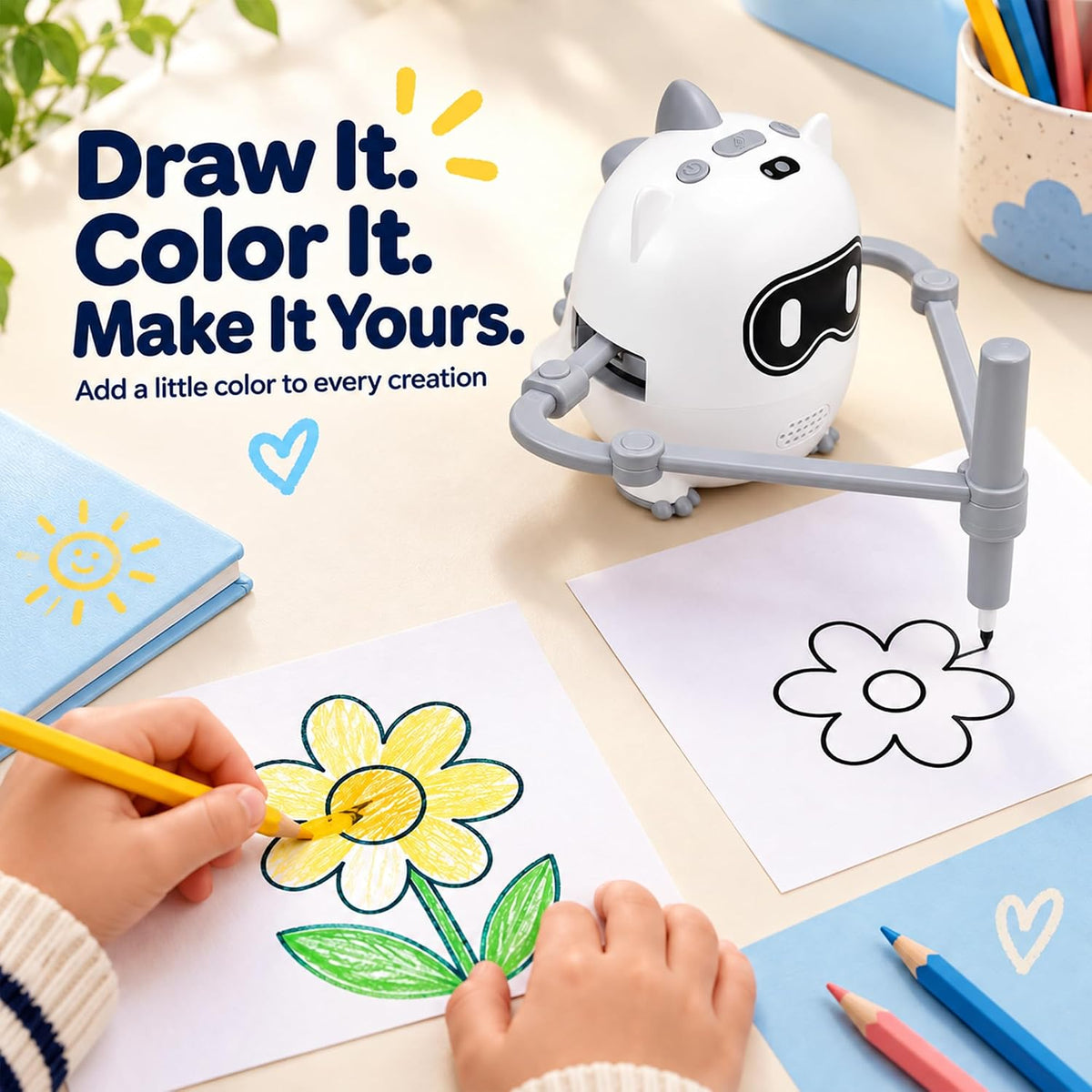 Robot de dibujo para niños de 3 a 8 años, robot de rastreo inteligente con