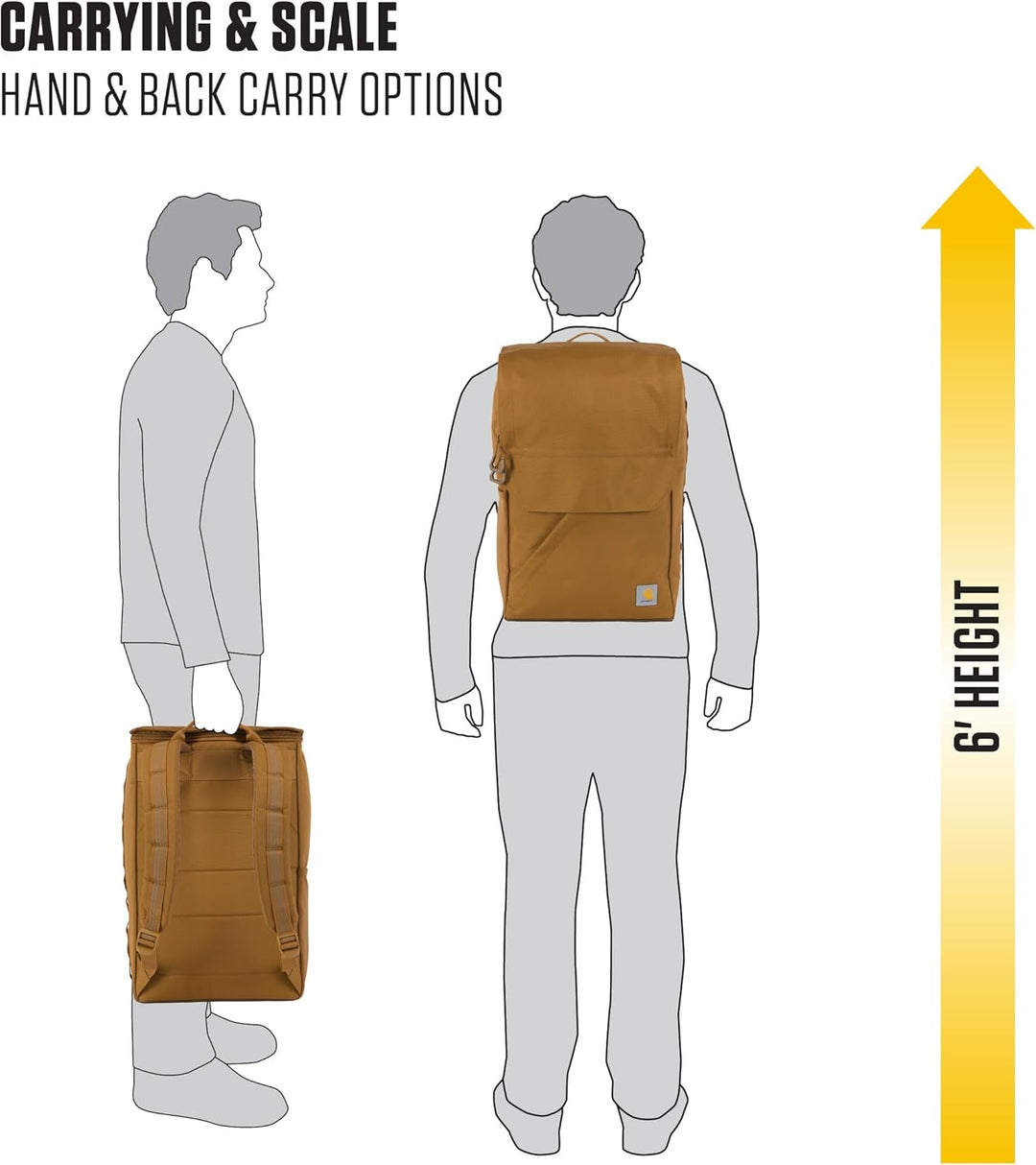 Carhartt Mochila de carga superior de 21 L, base de lona revestida...
