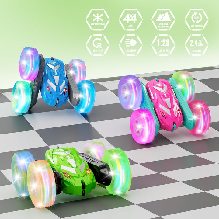 Amicool - Coche de control remoto para niños de 6 a 12 años con luz...