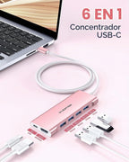 LENTION, CB-TP-C35H-1M-ROG-US-1, hub USB de 4 puertos