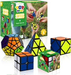 STEAM Life Speed Cube - Juego de 5 cubos mágicos, incluye cubos de velocidad de 3 x 3, cubo de velocidad de 2 x 2, cubo piramidal, cubo de rompecabezas Megaminx para niños y adultos