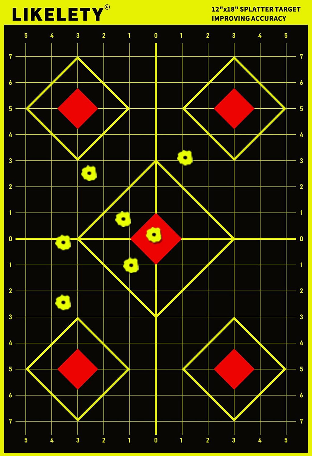 Objetivos de disparo de salpicaduras de 12 x 18 pulgadas, impacto fluorescente brillante, papel grueso no adhesivo para práctica de rango en interiores y exteriores, objetivo para