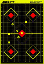 Objetivos de disparo de salpicaduras de 12 x 18 pulgadas, impacto fluorescente brillante, papel grueso no adhesivo para práctica de rango en interiores y exteriores, objetivo para