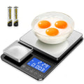 Báscula digital de cocina de doble plataforma, 33 libras/15kg y precisión de 0.001 onzas/0.0004 oz, dos escalas en una, báscula de café y alimentos, pantalla doble, acero inoxidable, tara, g/oz