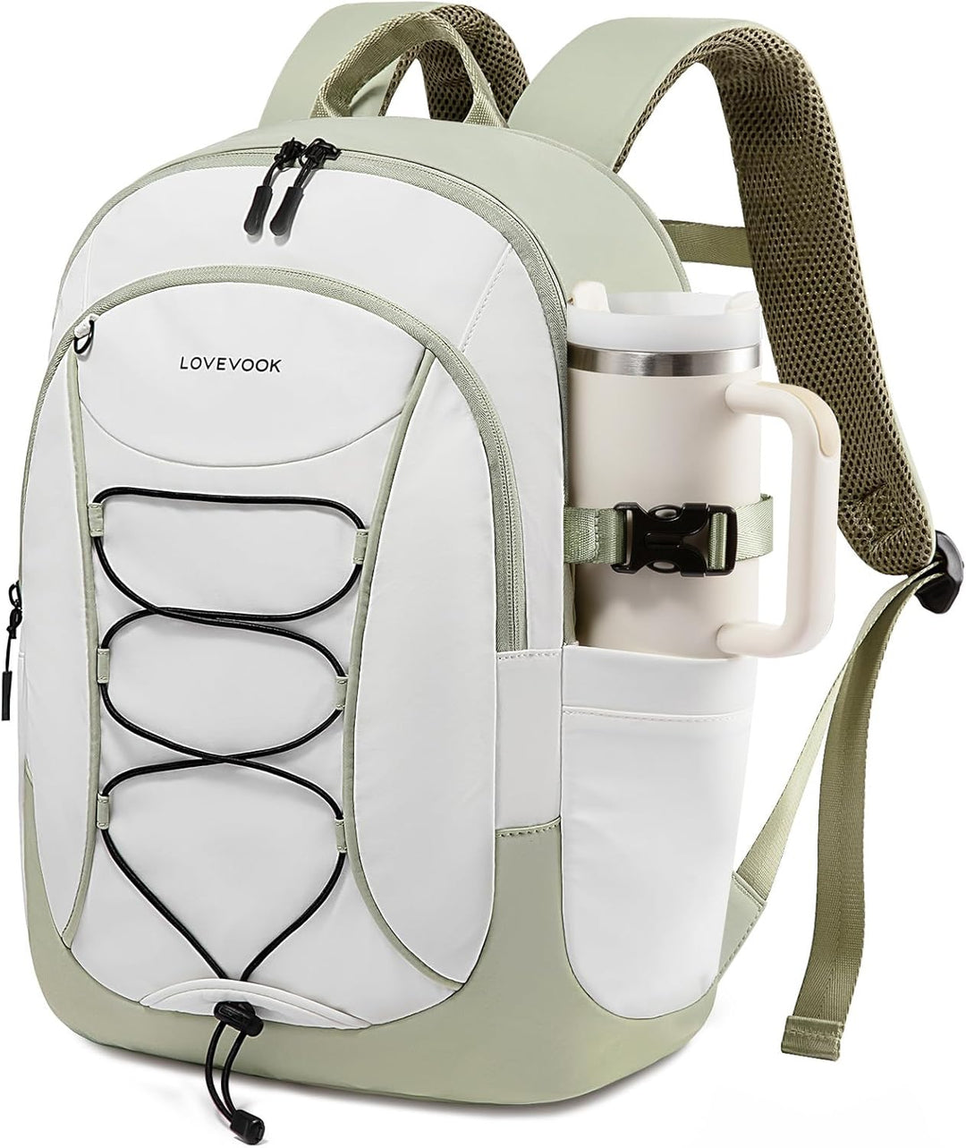 LOVEVOOK Mochila para hombre con bolsillo gigante para vaso, mochil...
