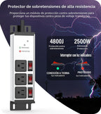 CCCEI Protector de sobretensiones resistente de 3 tomas, calibre 12