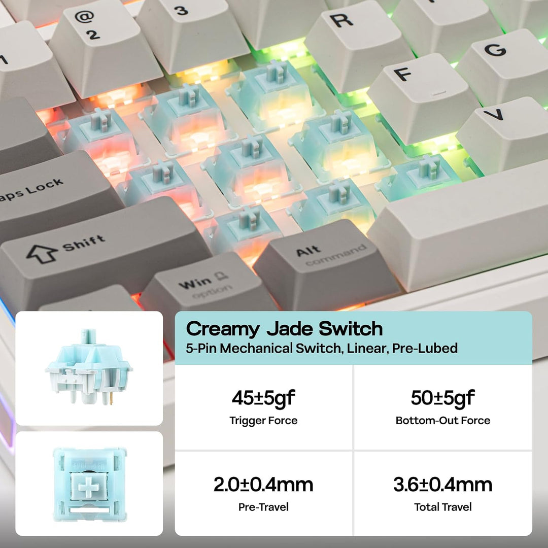 EPOMAKER TH80 V2 Teclado mecánico inalámbrico 75% con perilla de me...