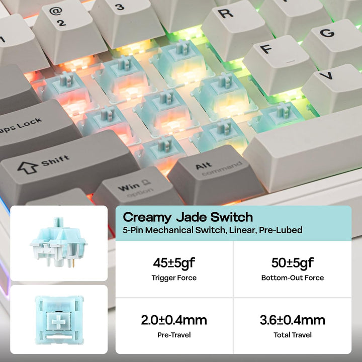 EPOMAKER TH80 V2 Teclado mecánico inalámbrico 75% con perilla de me...