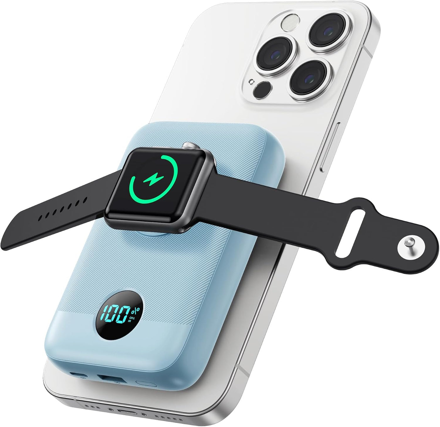 GKUTW Cargador portátil magnético para iPhone y Apple Watch, 10800...