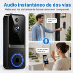 Cámara de timbre inalámbrica, cámara de timbre de video 1080P alimentada