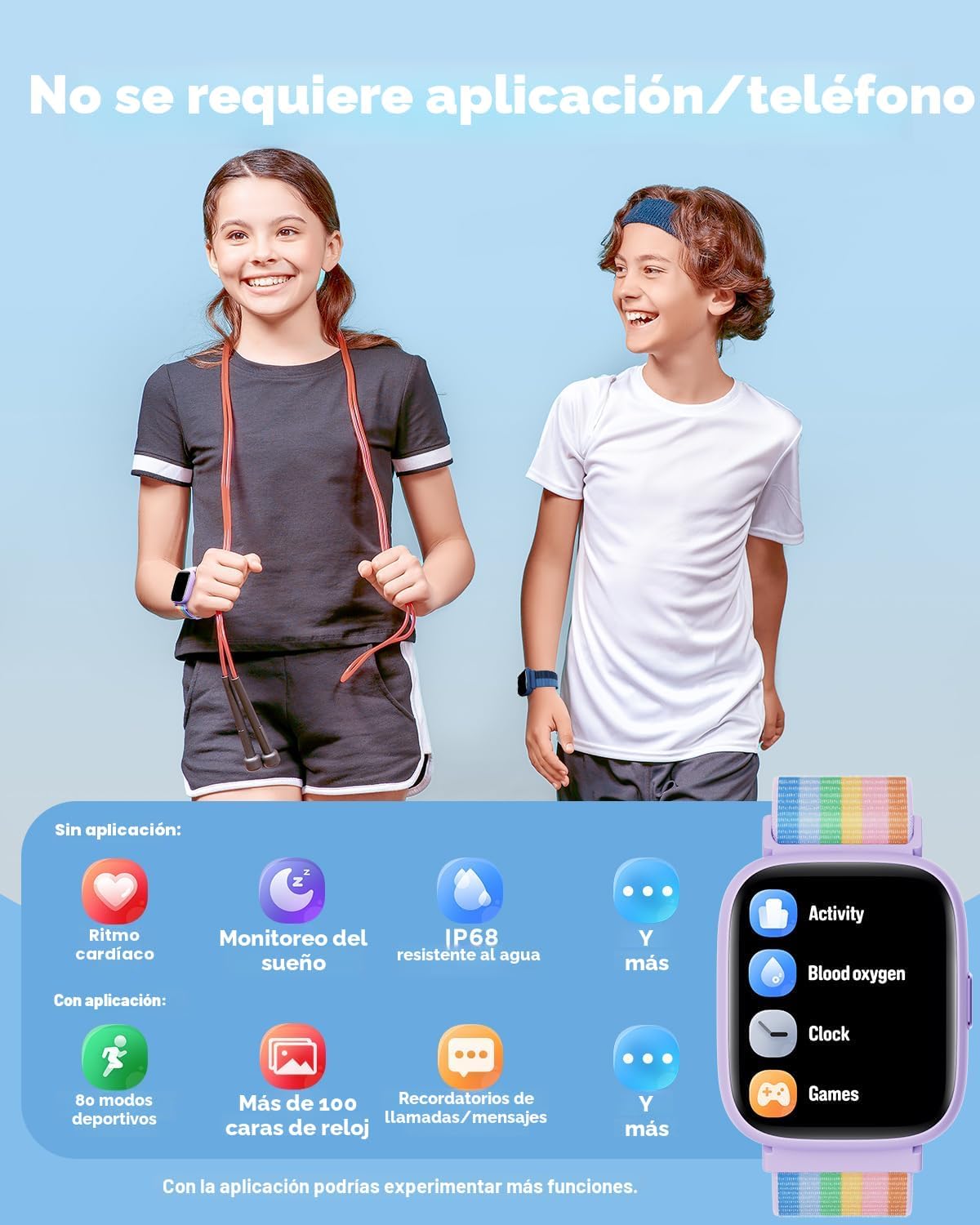 BIGGERFIVE Smart Watch para Kids, 1.8" Fitness Tracker Watch con Pedometer