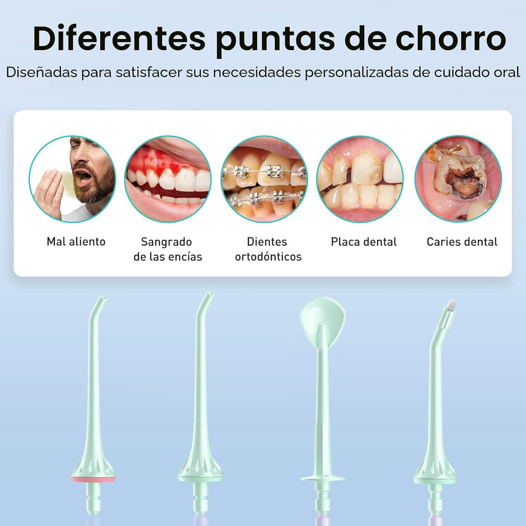 COSLUS Irrigador Dental de Agua para Dientes: 4 Modos, Inalámbrico,...