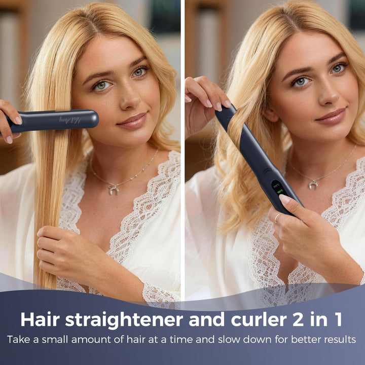 NOTANY Plancha de pelo inalámbrica, mini alisadora de pelo portátil...