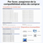 TobenONE Estación de acoplamiento para MacBook 16 en 2, monitores 4K duales