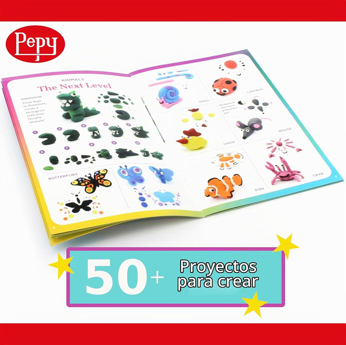Plastilina - Arcilla de modelado reutilizable y que no se seca, juego de regalo de 24 barras con herramientas de modelado y tutorial, 2 de cada uno de 12 colores, barras de 1.4 oz, perfecta para