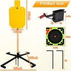 Sistema de soporte de acero AR500, objetivos de rehén de acero de 3/8 pulgadas de grosor con base de soporte estable de 2 x 4, kit completo de disparo con papel de objetivos de 10 piezas para