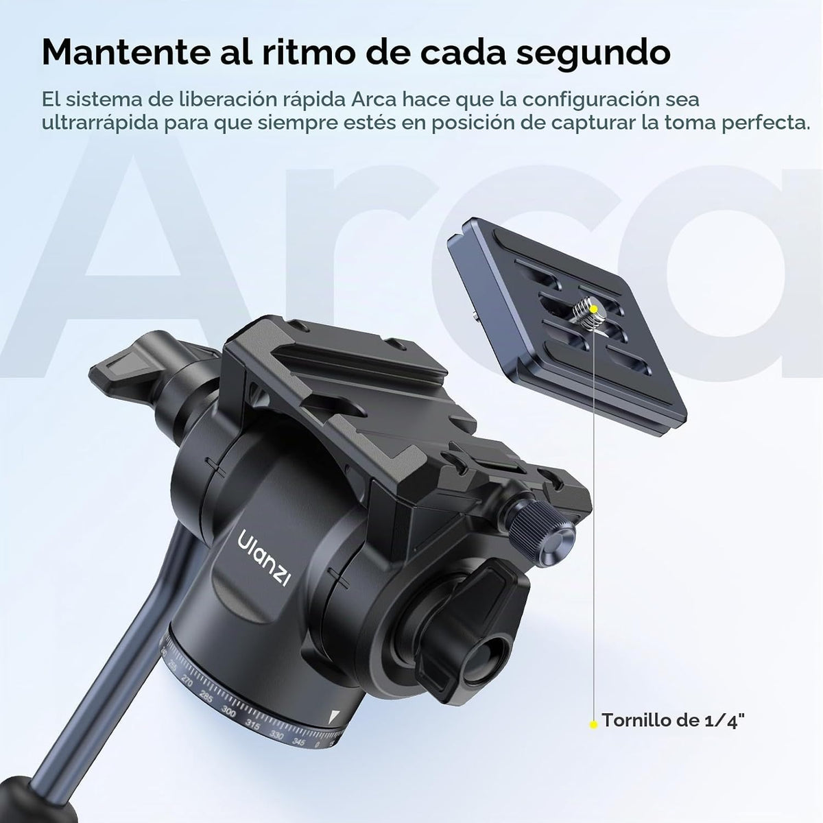ULANZI Ombra Xiang Ⅱ - Trípode de video para cámara con cabezal fluido, trípode de viaje de 61.5 pulgadas con placa de liberación rápida de Arca giratoria de 360°, soporte portátil para cámara de teléfono, vlogging, grabación de video con bolsa de