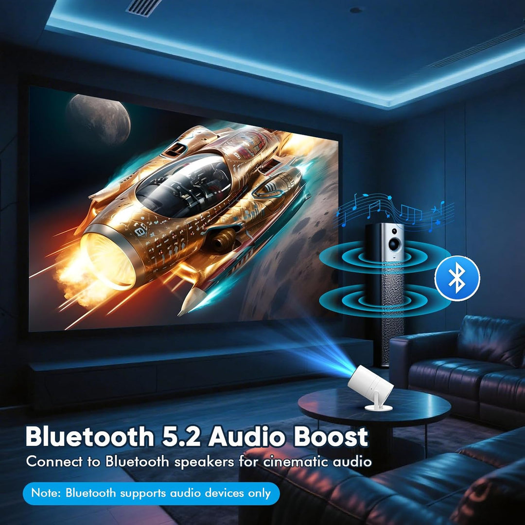 [Google TV integrado y control de voz] Mini proyector WISHOLY con W...