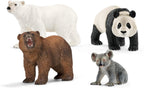 Schleich Wild Life - Juego de 4 figuras de oso para niños a partir de 3