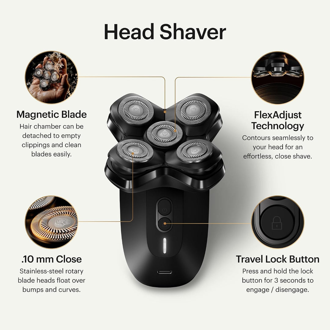 MANSCAPED® The Dome Shaver™ PRO - Afeitadora de cabeza para hombres...