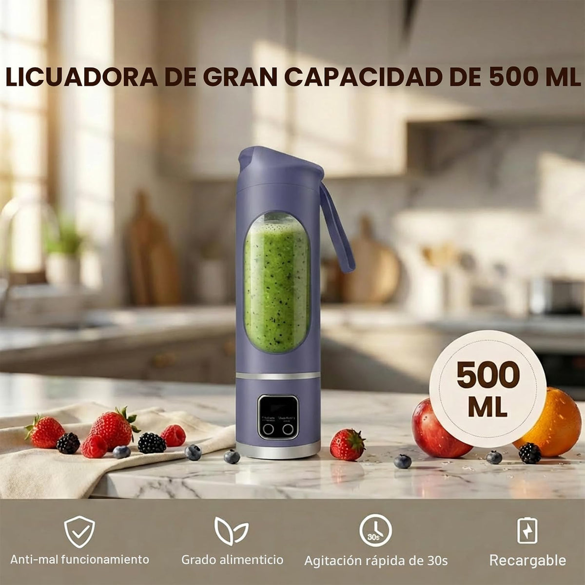 Licuadora personal, exprimidor personal conveniente (púrpura)
