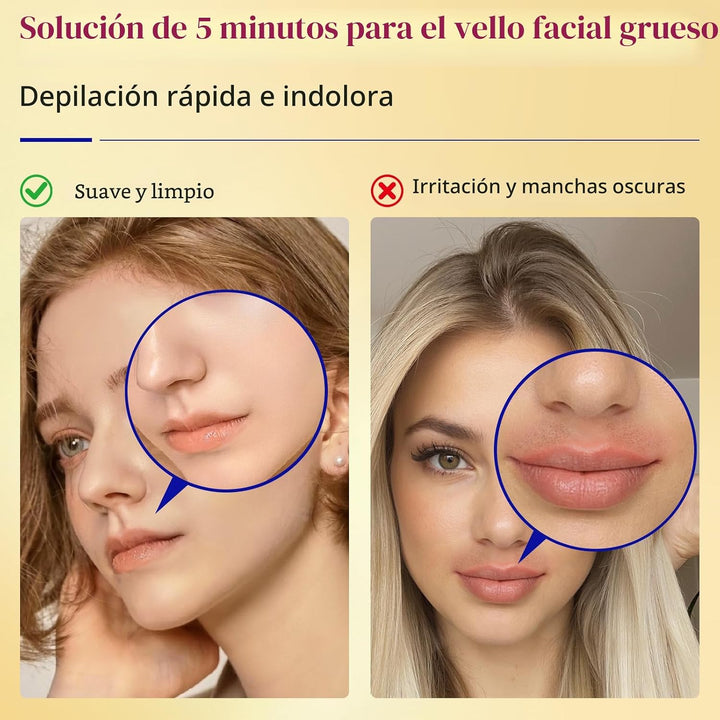 Depilación facial para mujeres, crema depilatoria sin dolor y suave...