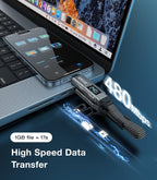 XKCZ Cable USB C de llavero 4 en 1 con pantalla V/A/W, carga rápida de 240