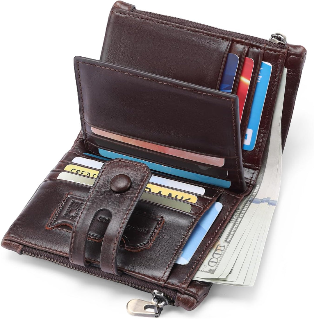 FALAN MULE Cartera para hombre con cremallera y bolsillo para moned...
