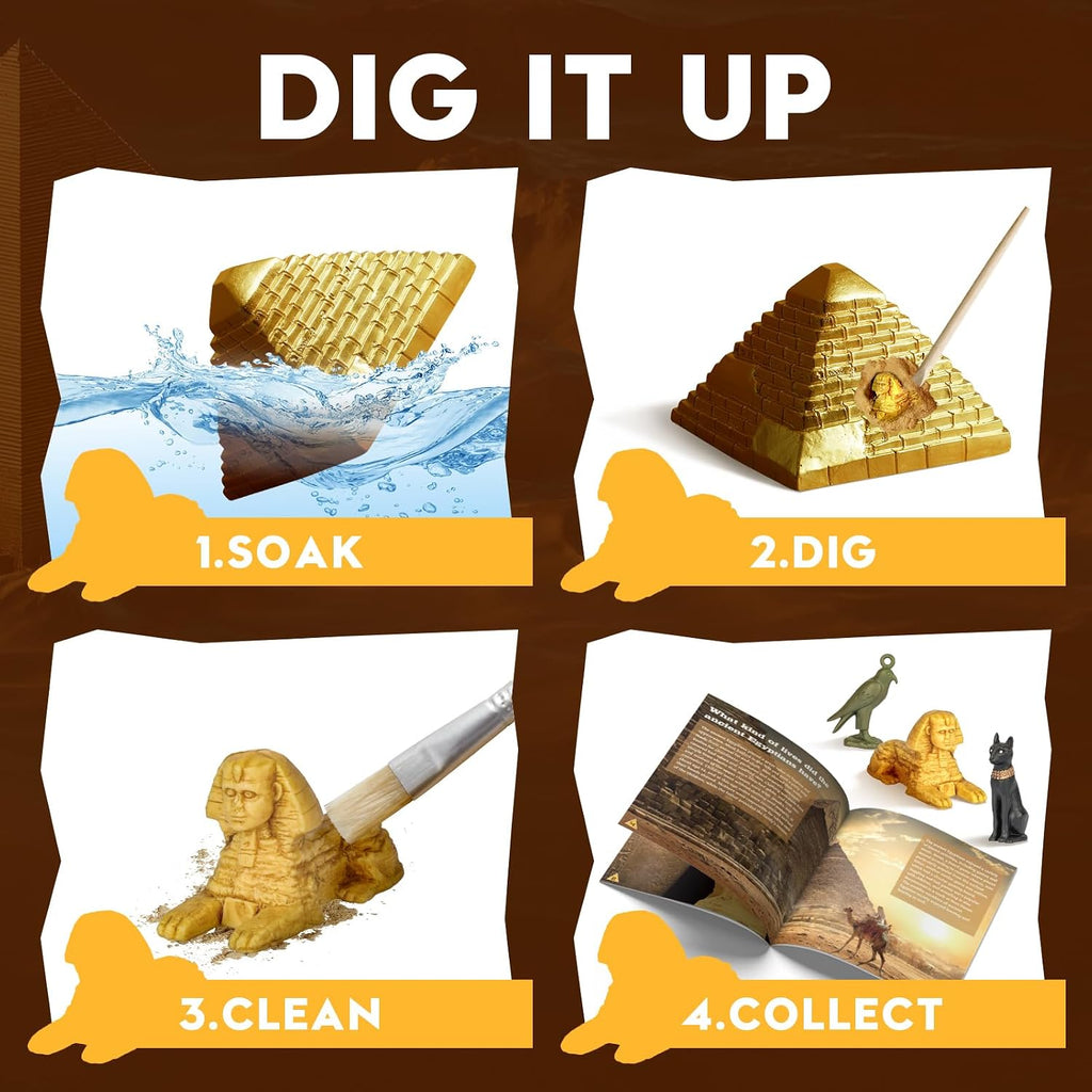 Kit de excavación de pirámide de patata con piano, 12 tesoros y momia del