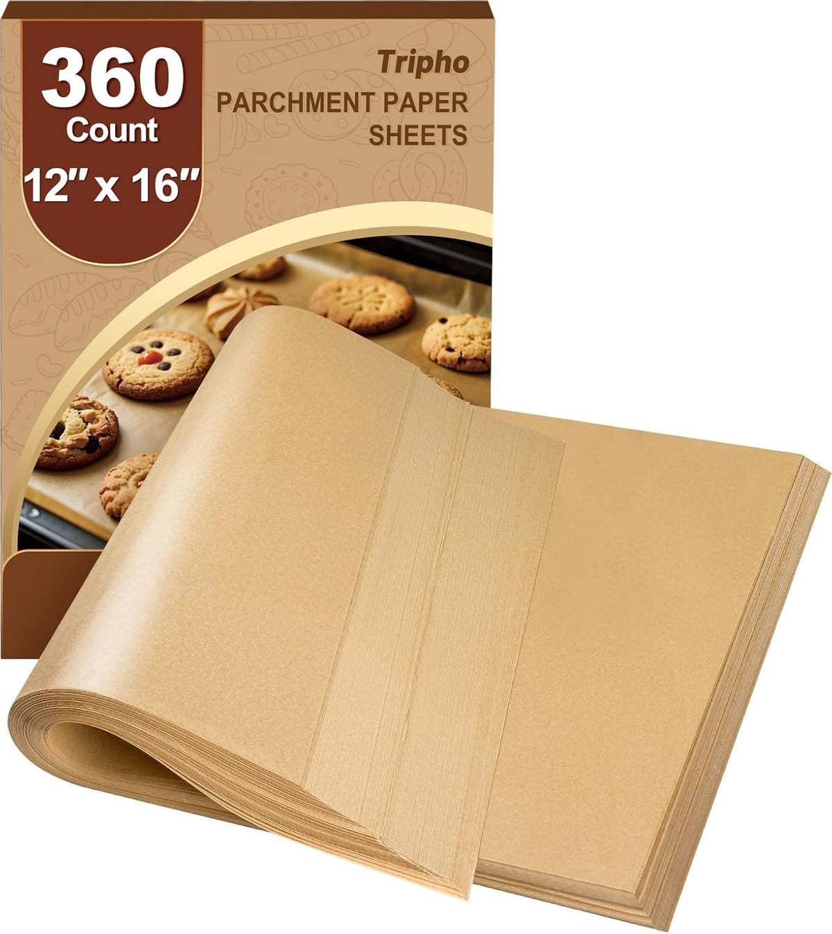 360 hojas de papel pergamino resistentes de 12 x 16 pulgadas para hornear