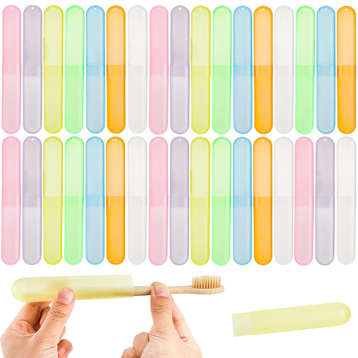 Hedume Estuche para cepillos de dientes de viaje de 35 piezas, 7 co...
