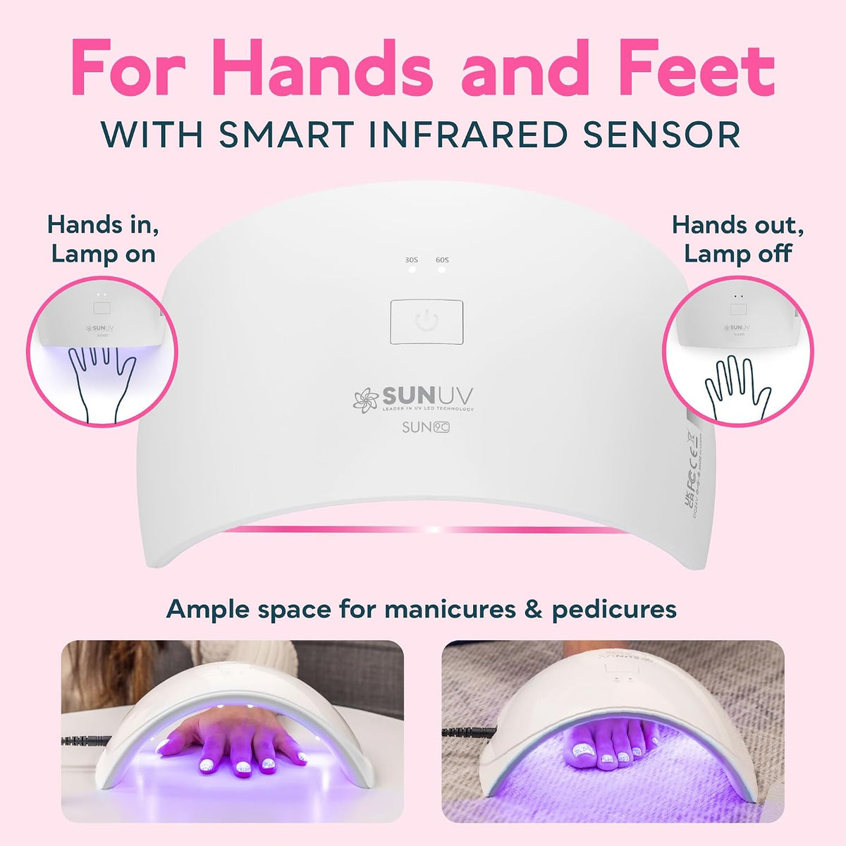 Lámpara secadora de uñas SUNUV de 24 W. , Blanco