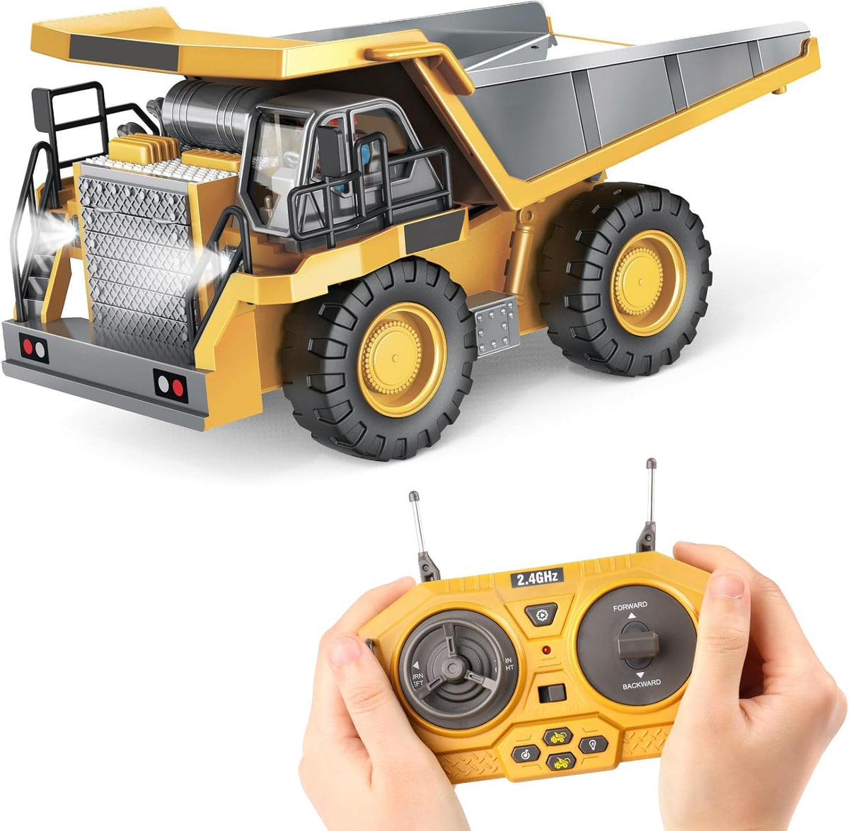 PREPOP Camión volquete RC para niños, camión de construcción