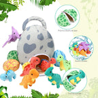 Zhanmai - 11 piezas de dinosaurio de peluche con bolsa de huevo, dinosaurio