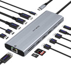 Estación de acoplamiento USB-C 14 en 1, 140 W PD 3.1, pantalla triple