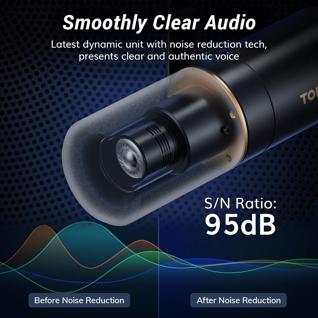 TONOR Micrófono dinámico, micrófono XLR para podcast, grabación, tr...