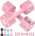 JOROTO Set de Mancuernas Ajustables 5 en 1, Par Ajustable 8LB/11LB para Mujeres en Casa, Bloqueo Dual 1s-Adjust Estable con Mango Suave TPE, Gimnasio en Casa, Rehabilitación, Pilates, Yoga, Entrenamiento de Fuerza