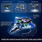 Avión de espuma Rc Planes con luces LED, avión de control remoto, avión de combate para niños y adultos de 8 a 16 años, 360 °F, rollo de acrobacias, drones para niños de 8 a 12 años, regalos